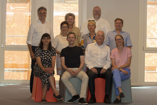 v.l.n.r: Dr. Dieter Salomon, Annette Theobald, Andreas Stauß, Marianne Haardt, Birgit Kaiser, Karl-Jörg Gisinger, Constanze Weymann, Matthias Blattmann, Dr. Helmut Bausch, Annette Schubert